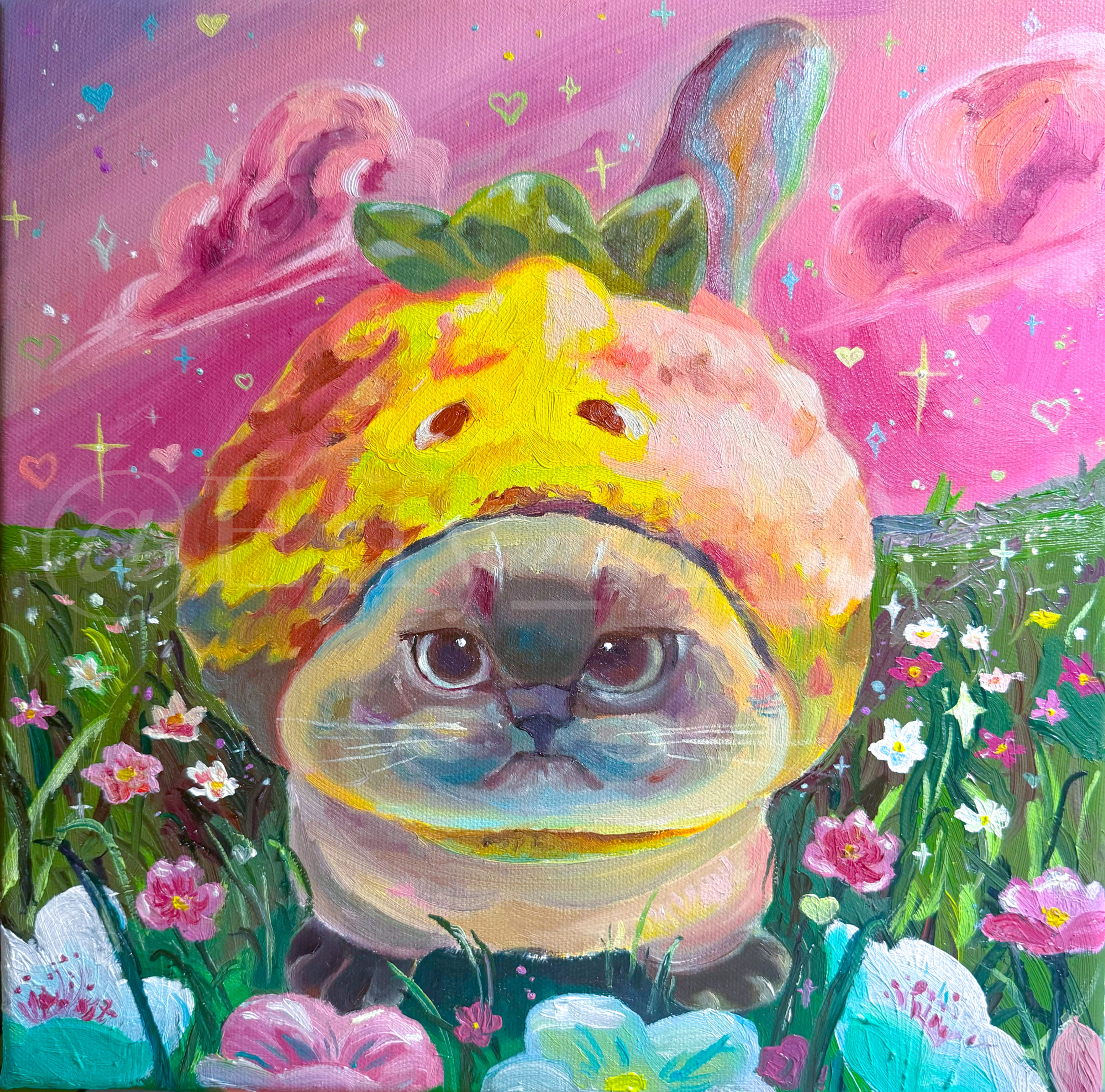 Melonpan Cat Painting