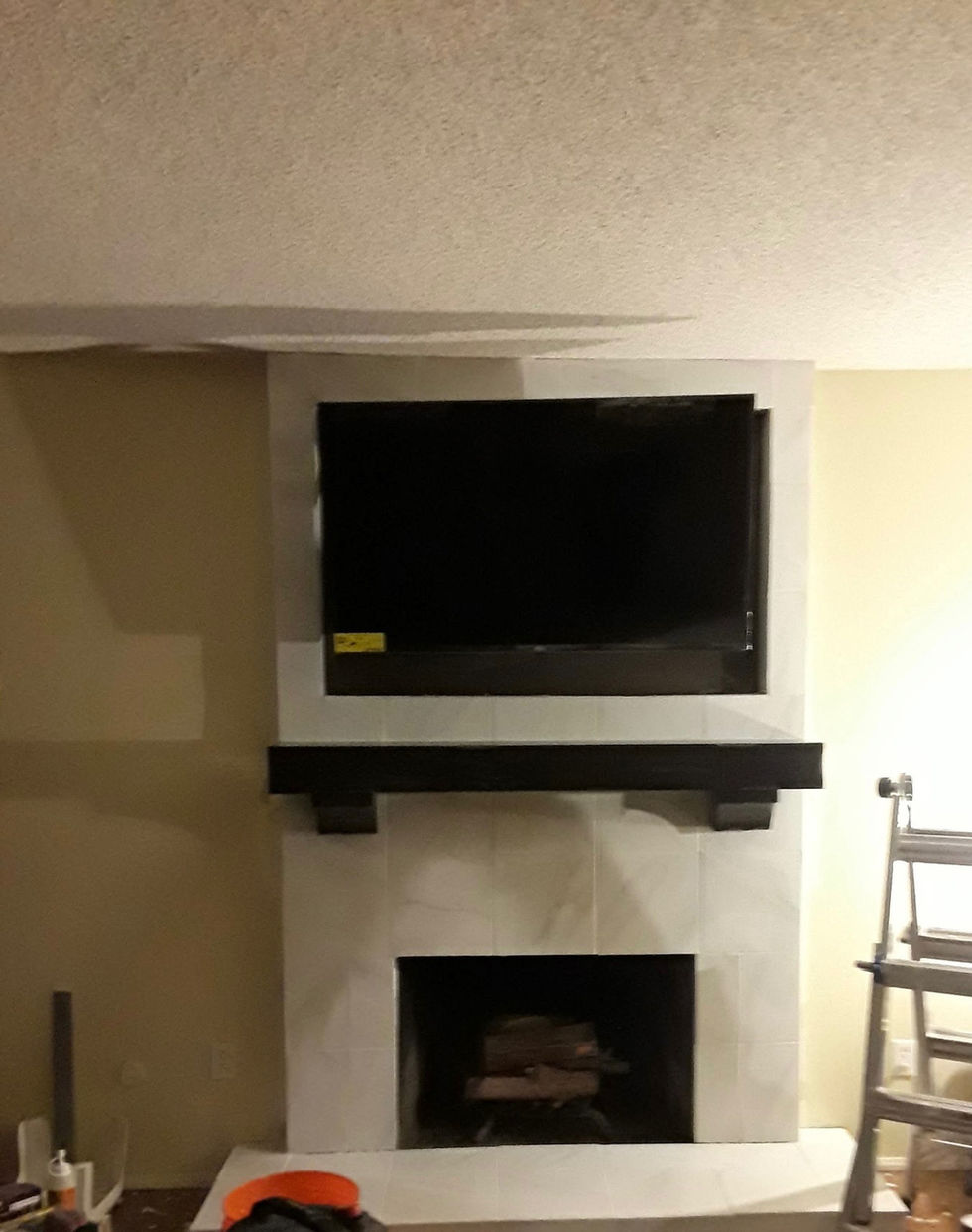 finished fireplace