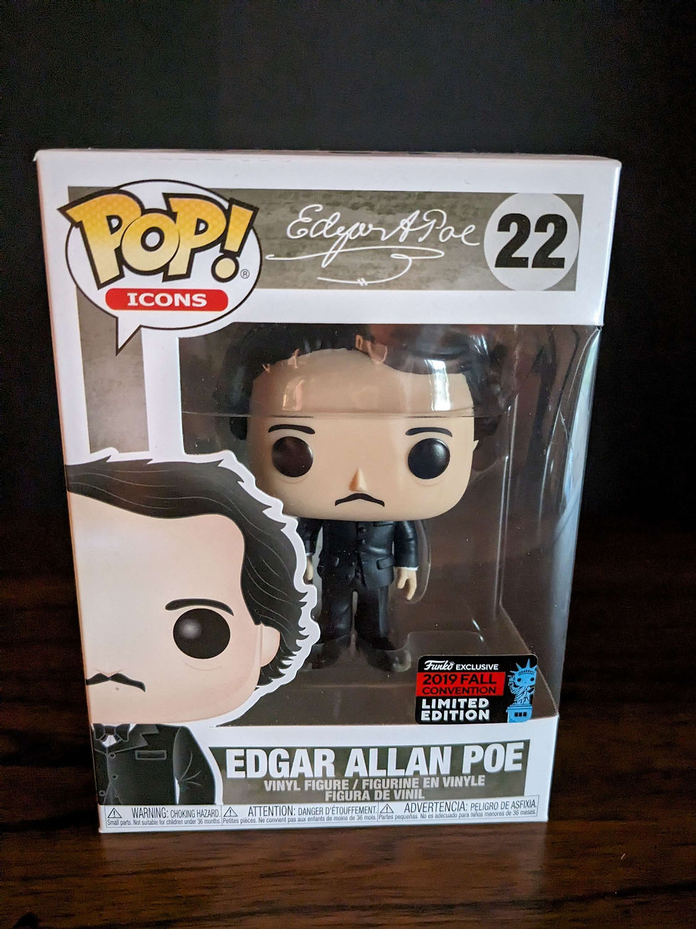 UNOPENED Funko Pop Exclusive Edgar Allan Poe Limited Edition Moody Voodies