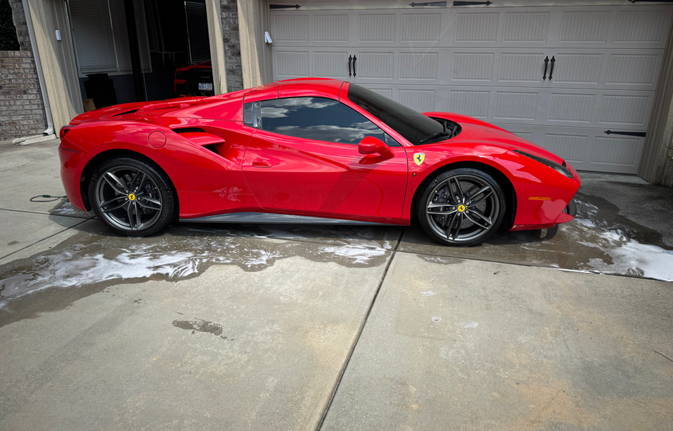 Professional mobile car detailing on a 2019 Ferrari 488 in Marvin, NC by Echelon Elite Mobile Detailing