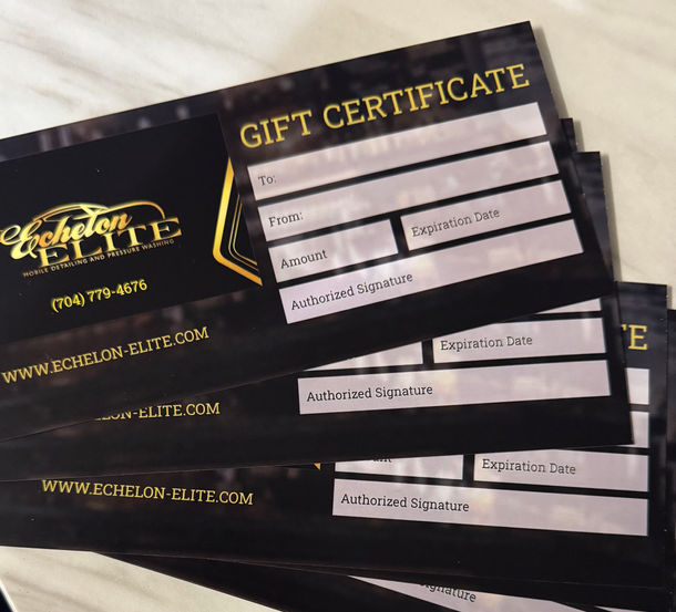 Echelon Elite GIFT CERTIFICATEs for pressure washing