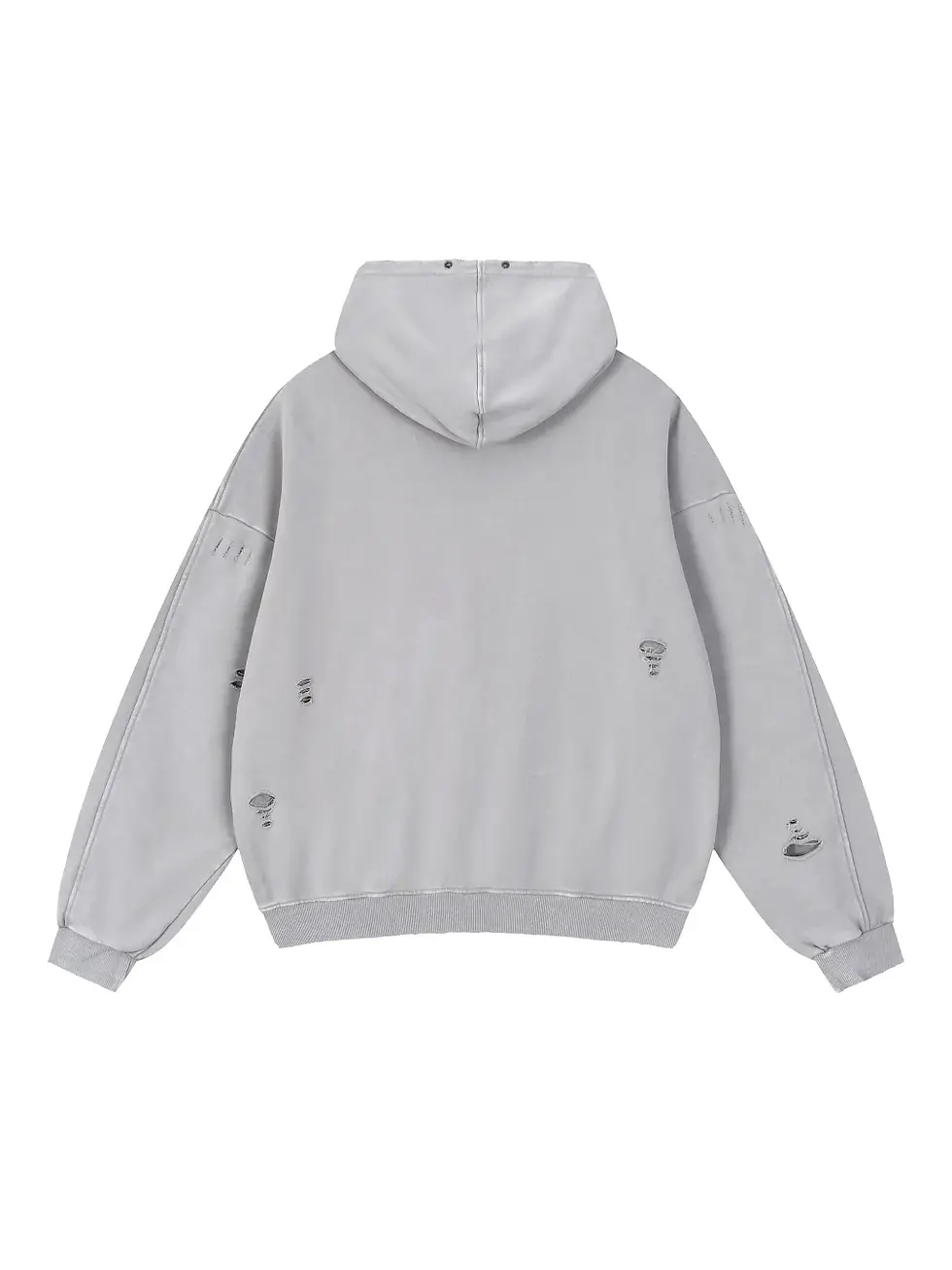 Thumbnail: Snow Washed Distressed Panel Pocket Hoodie custom hoodie manufacturer