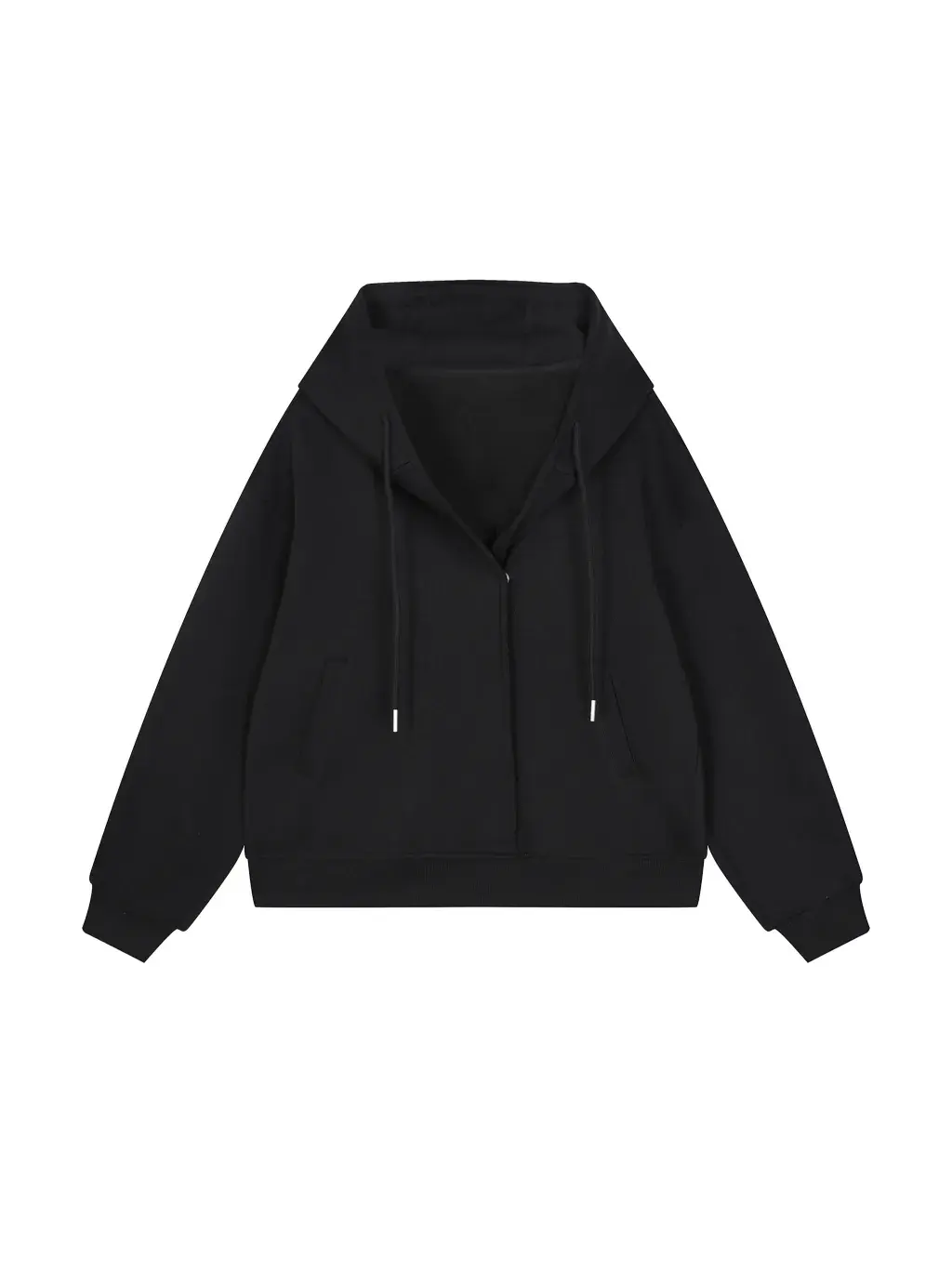 Boxy Button Placket Hoodie custom hoodie manufacturer