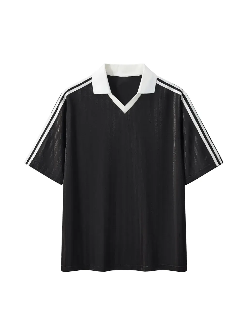 Contrast Collar Striped Soccer Jersey wholesale blank t-shirts