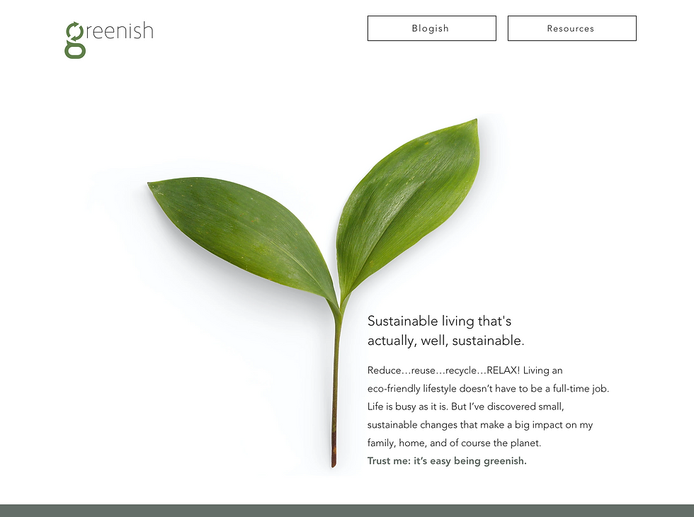 greenish website homepage by Elizabeth Kole Designs