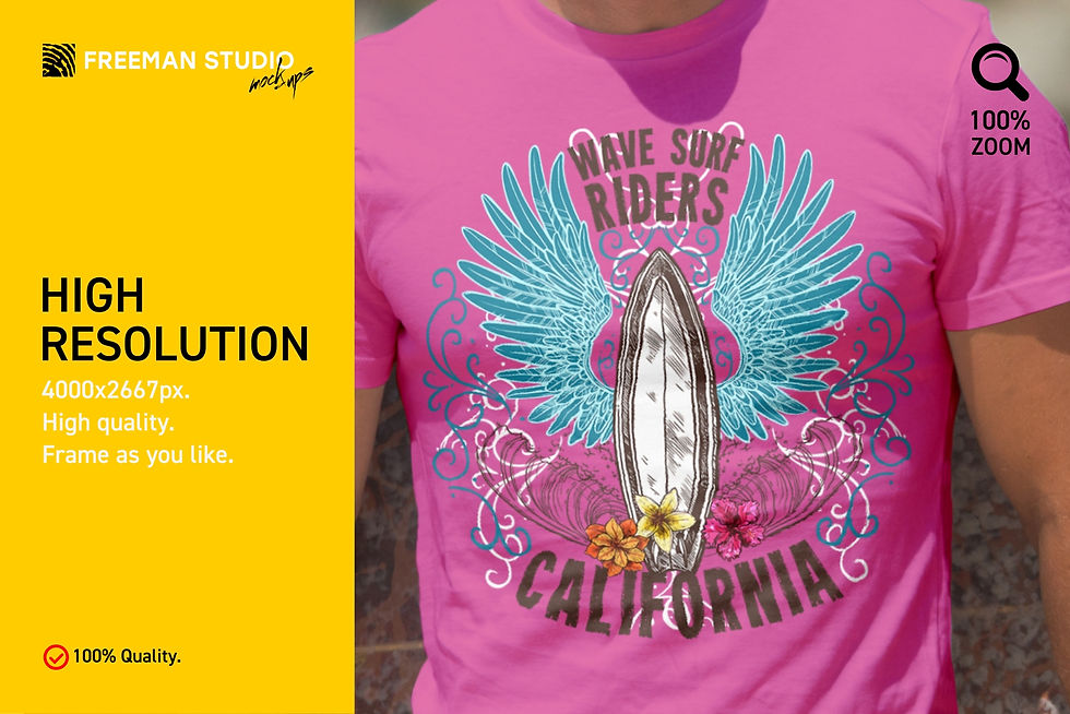 Thumbnail: Surfers T-Shirt Mock-Up Set