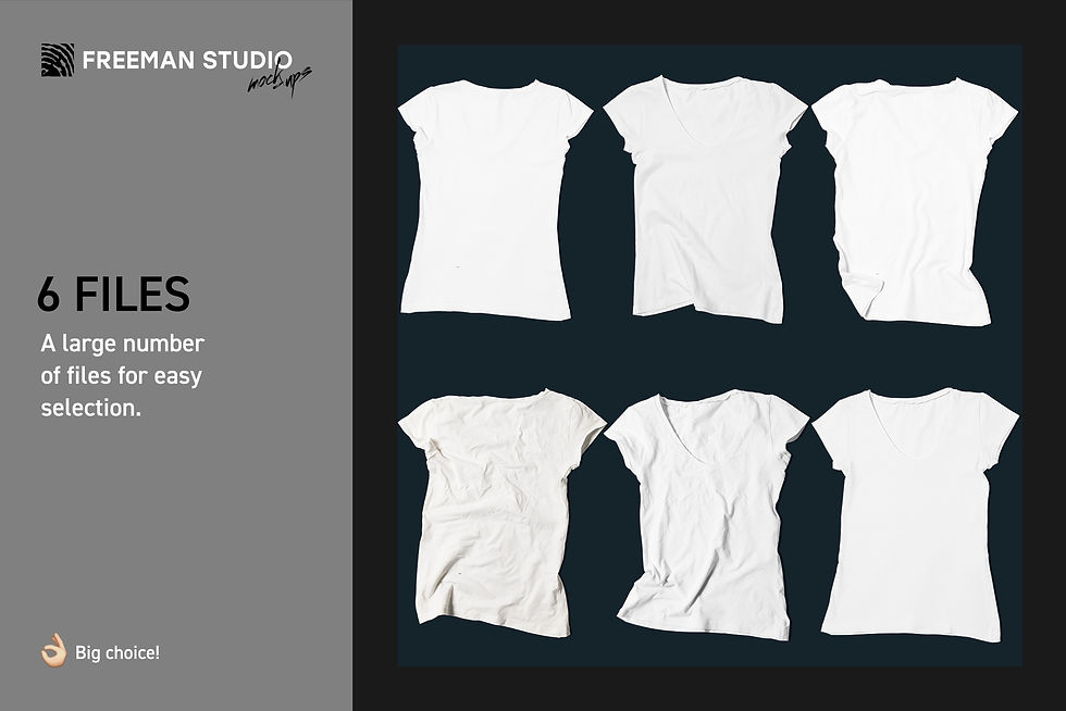 Thumbnail: Girl's V-Neck T-Shirt Mock-Up Set
