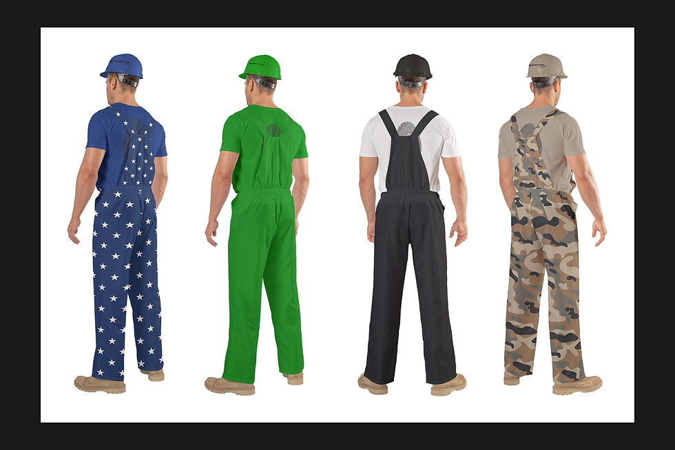 Thumbnail: Working Overalls Suit Mock-Up Set