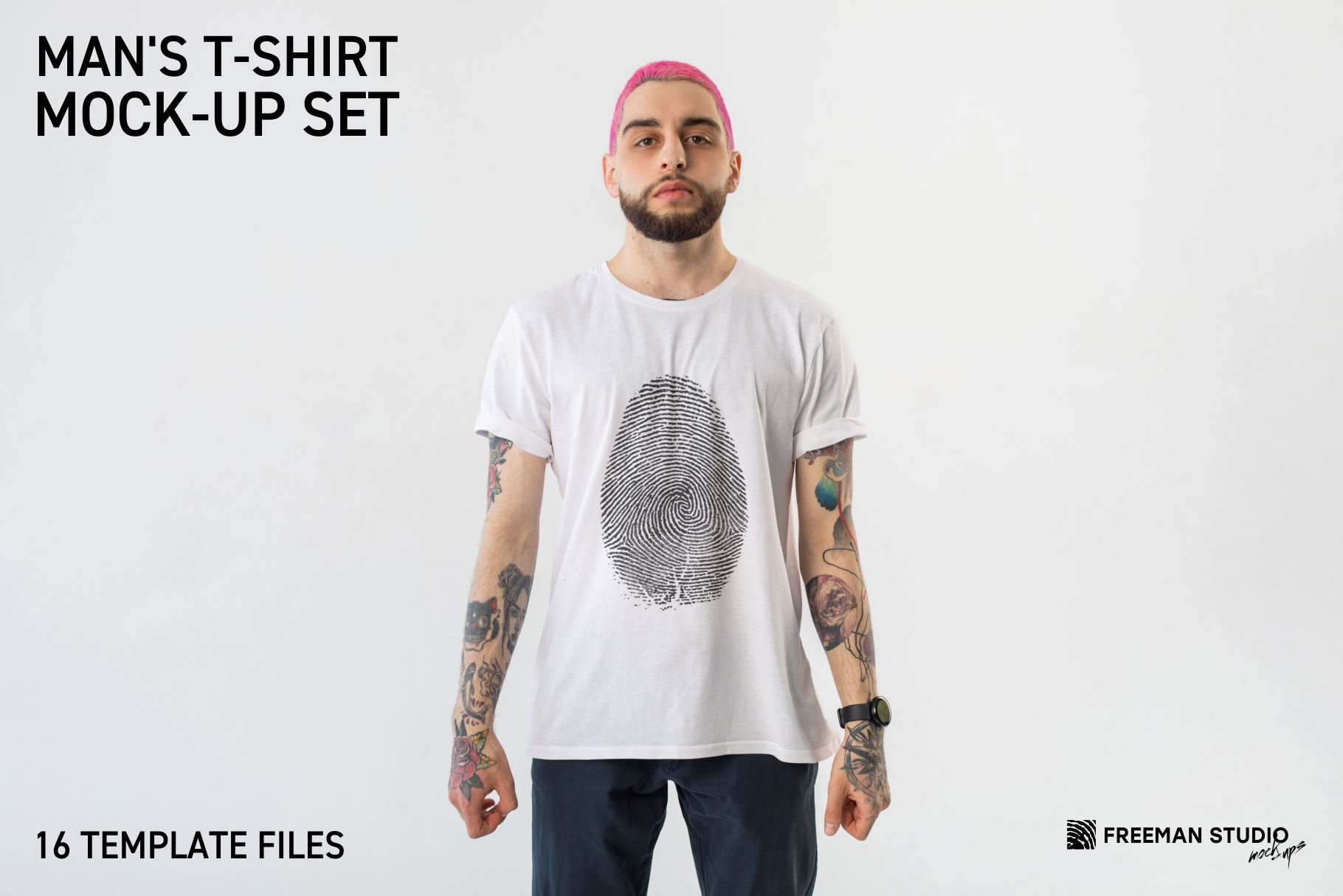 Man's T-Shirt Mock-Up Set