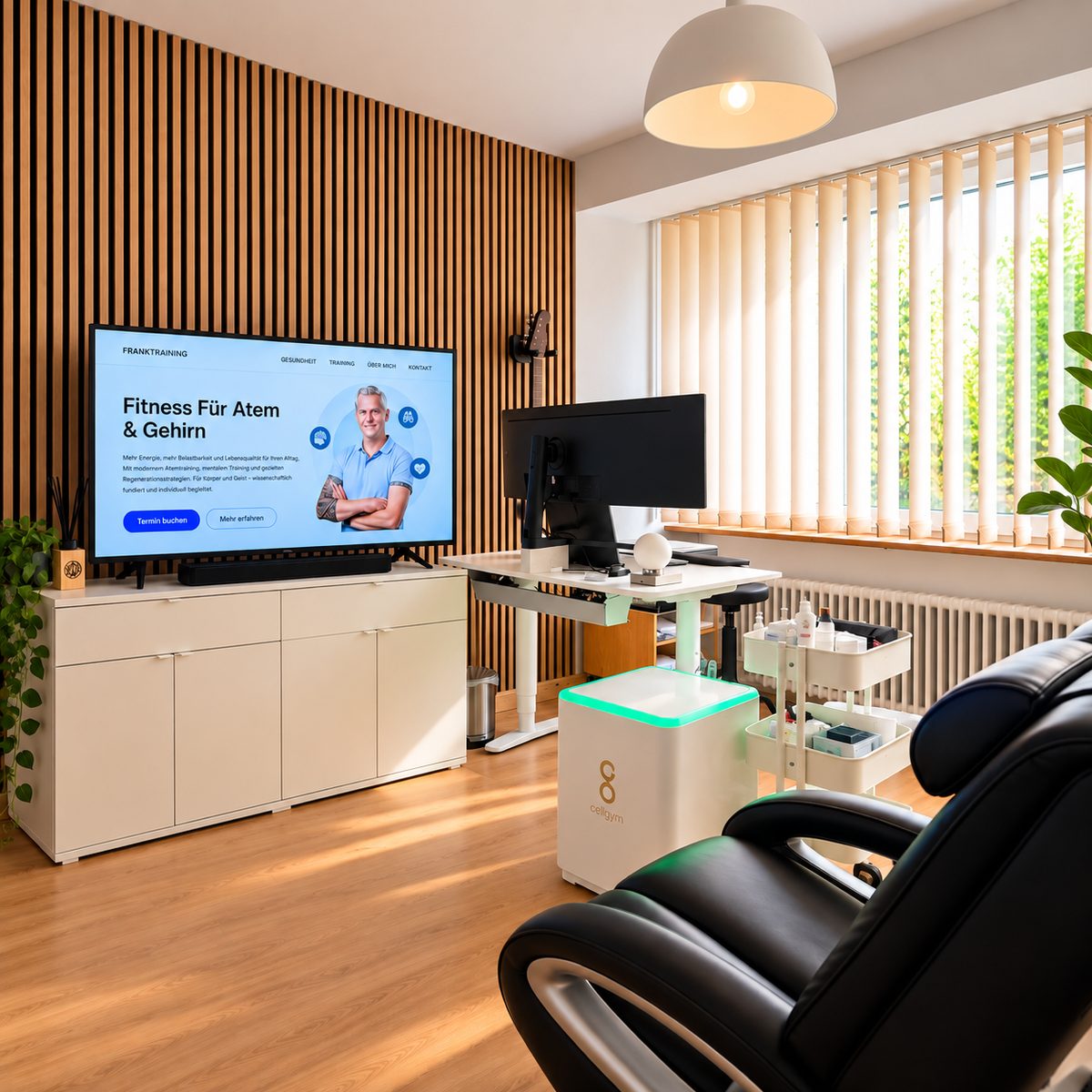 Praxis von frank-training in Basel für Biofeedback, Neurofeedback, Atemtraining und IHHT
