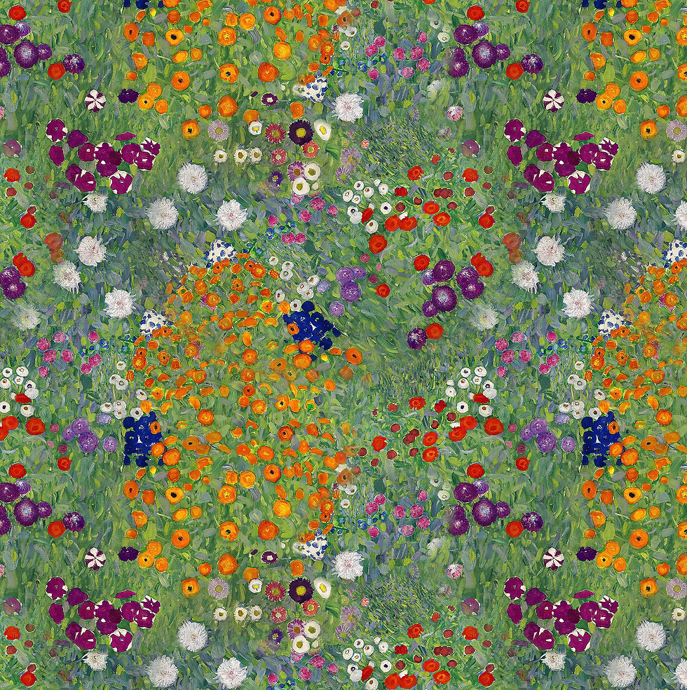 Thumbnail: Gustav Klimt's Blumengarten Detail Upholstery & Drapery Fabric