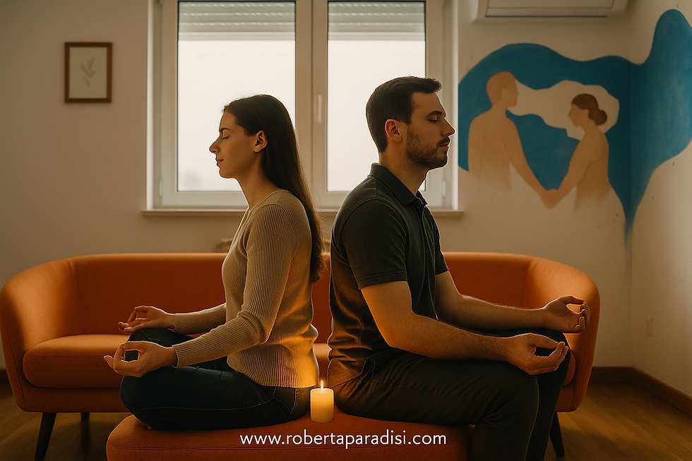 coppia che fa mindfulness durante la terapia Gottman