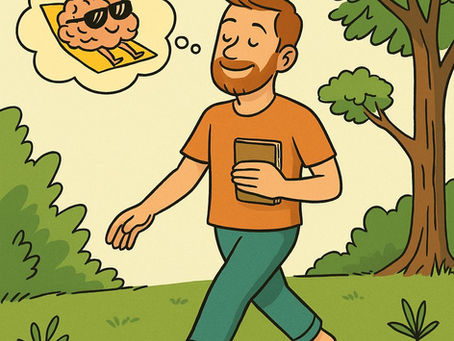 uomo con adhd che cammina in un parco