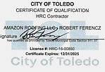 Toledo Contractor's License for 2025