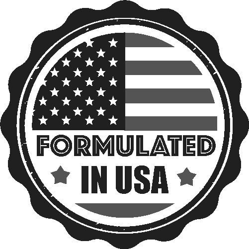 American flag emblem with text stating means all Alnima products formulated and created in USA with world most quality sourced ingredients