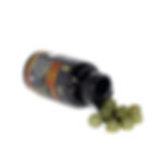 Alnima Ashwagandha Extract Gummies – open black bottle with green gummies on white background, Halal-certified dietary supple