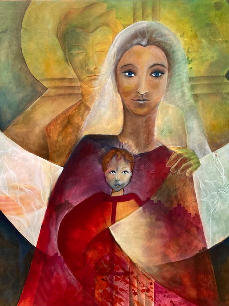 CONSOLATION peinture sur bois art contemporain
