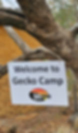 Gecko Camp name board
