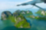 view from the seaplane flying over ha long