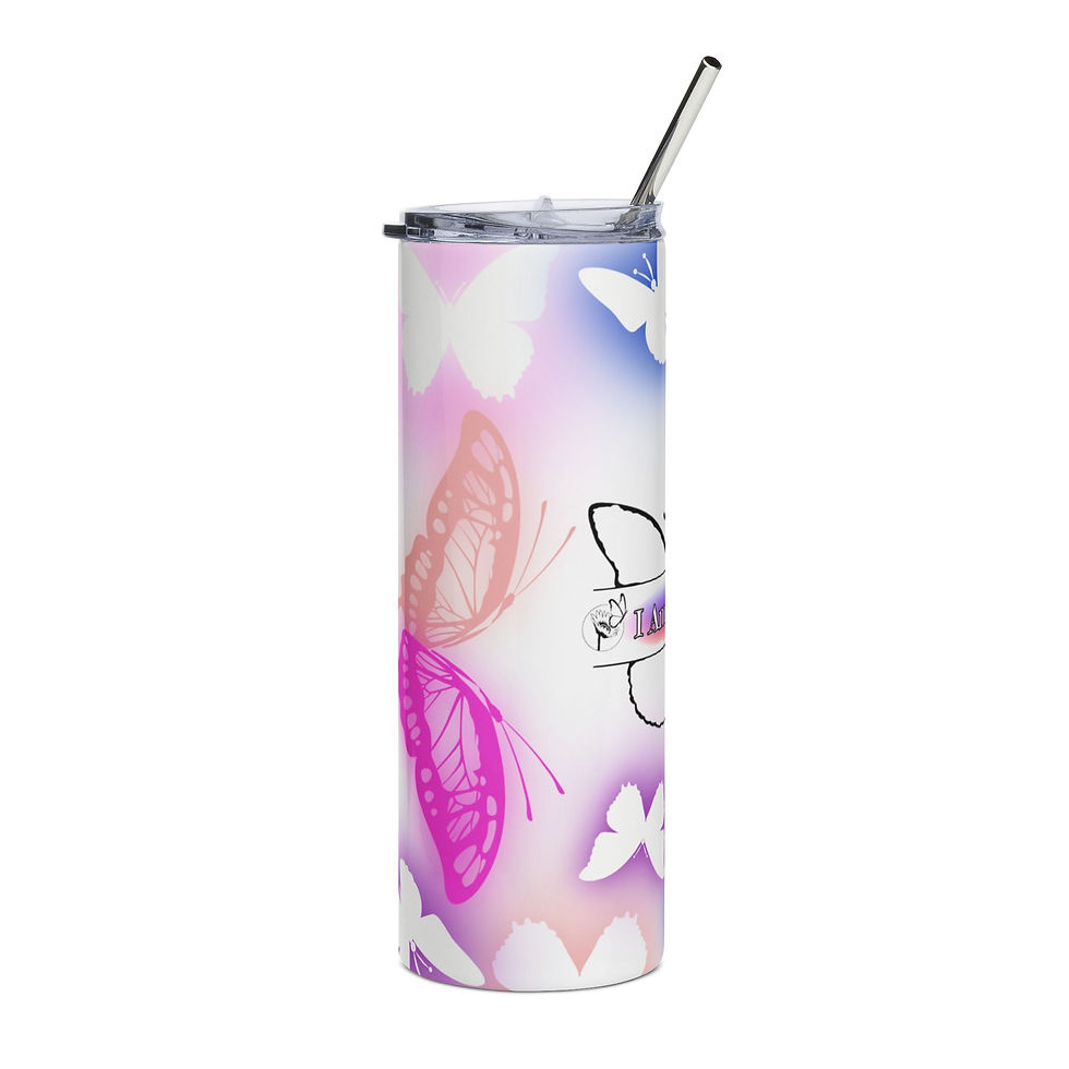 Thumbnail: "I Am Girl Greatness" Butterfly 20oz Stainless Steel Tumbler