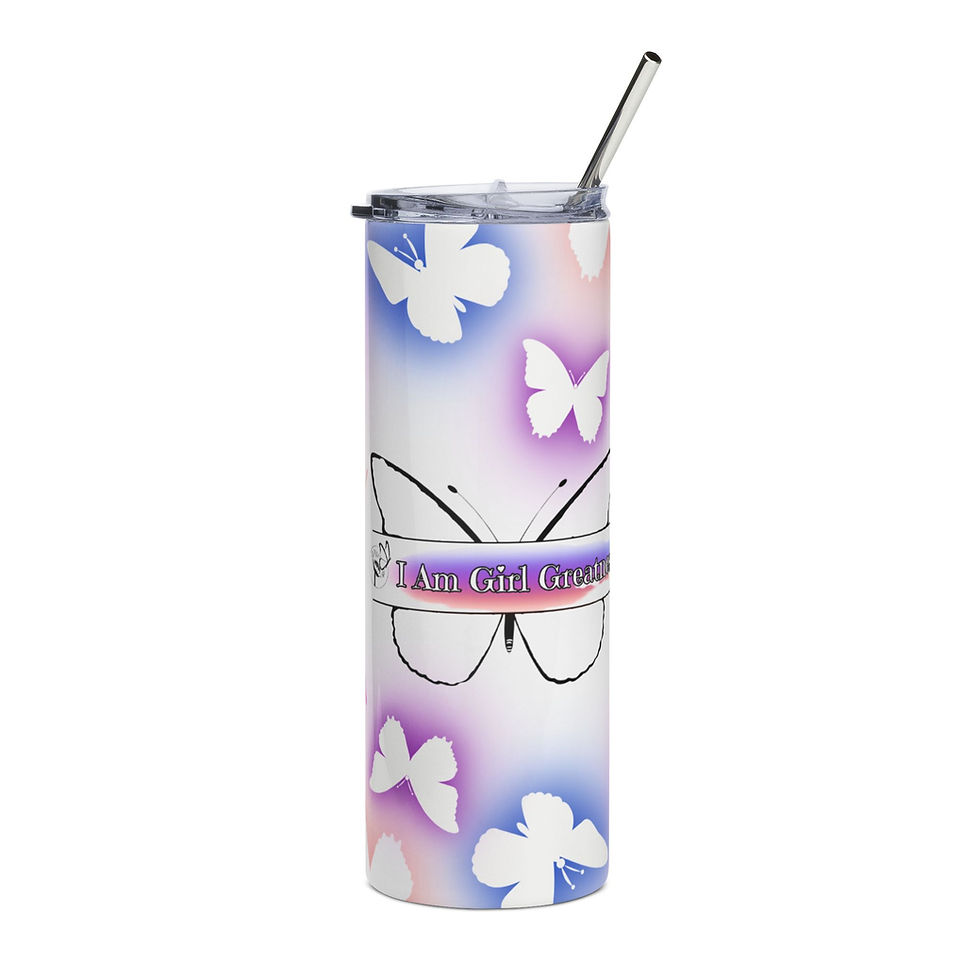 Thumbnail: "I Am Girl Greatness" Butterfly 20oz Stainless Steel Tumbler