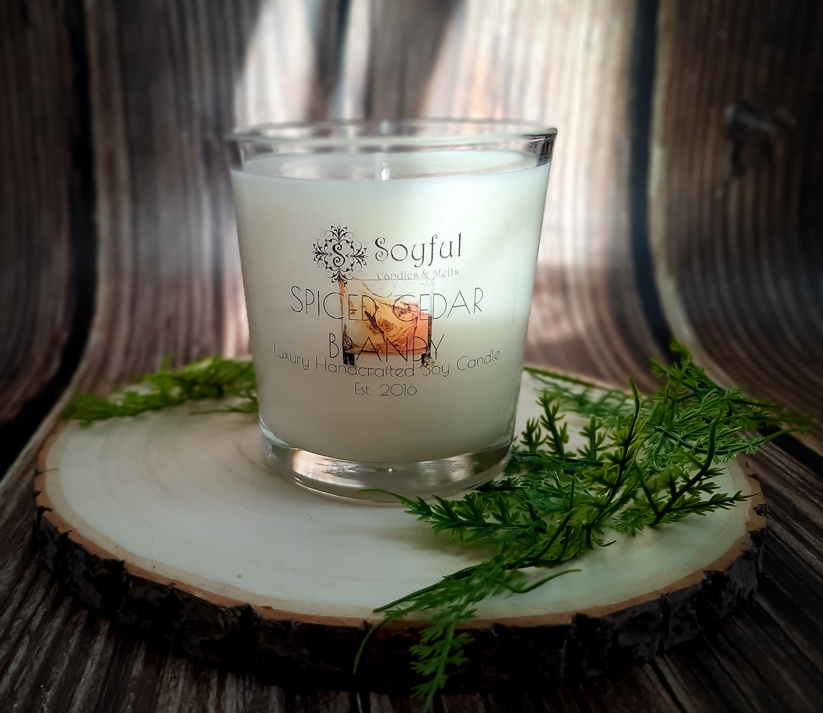 Spiced Cedar Brandy Soy Candle 13 oz
