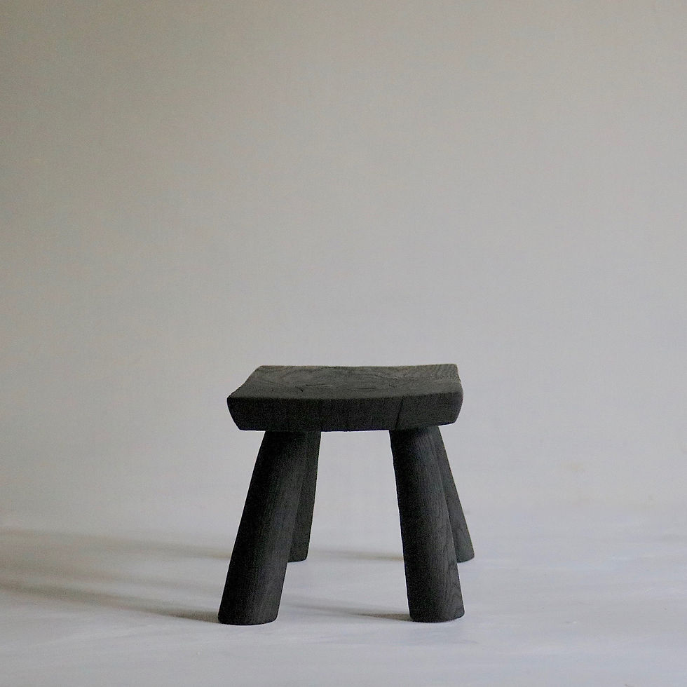 Thumbnail: 'Inky' Display Stool in Scorched Wood