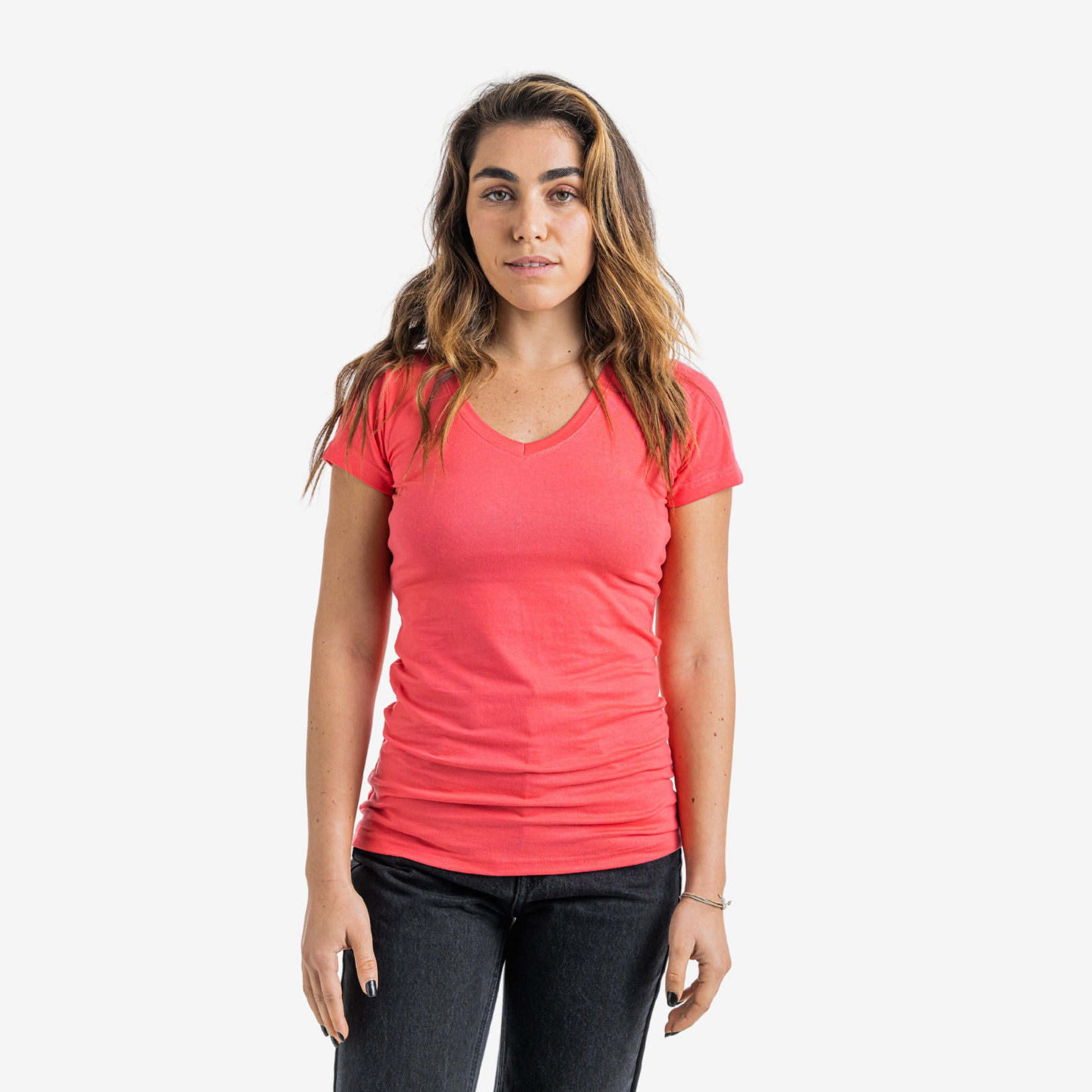 חולצת לייקרה נשים ורוד אפרסק