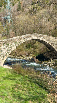 The bridge of La Margineda, a medieval monument very close to the capital of Andorra