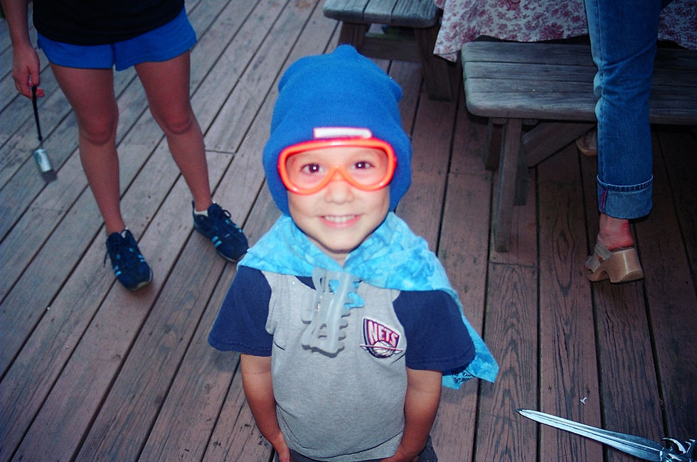 My little nephew Cameron playing super hero