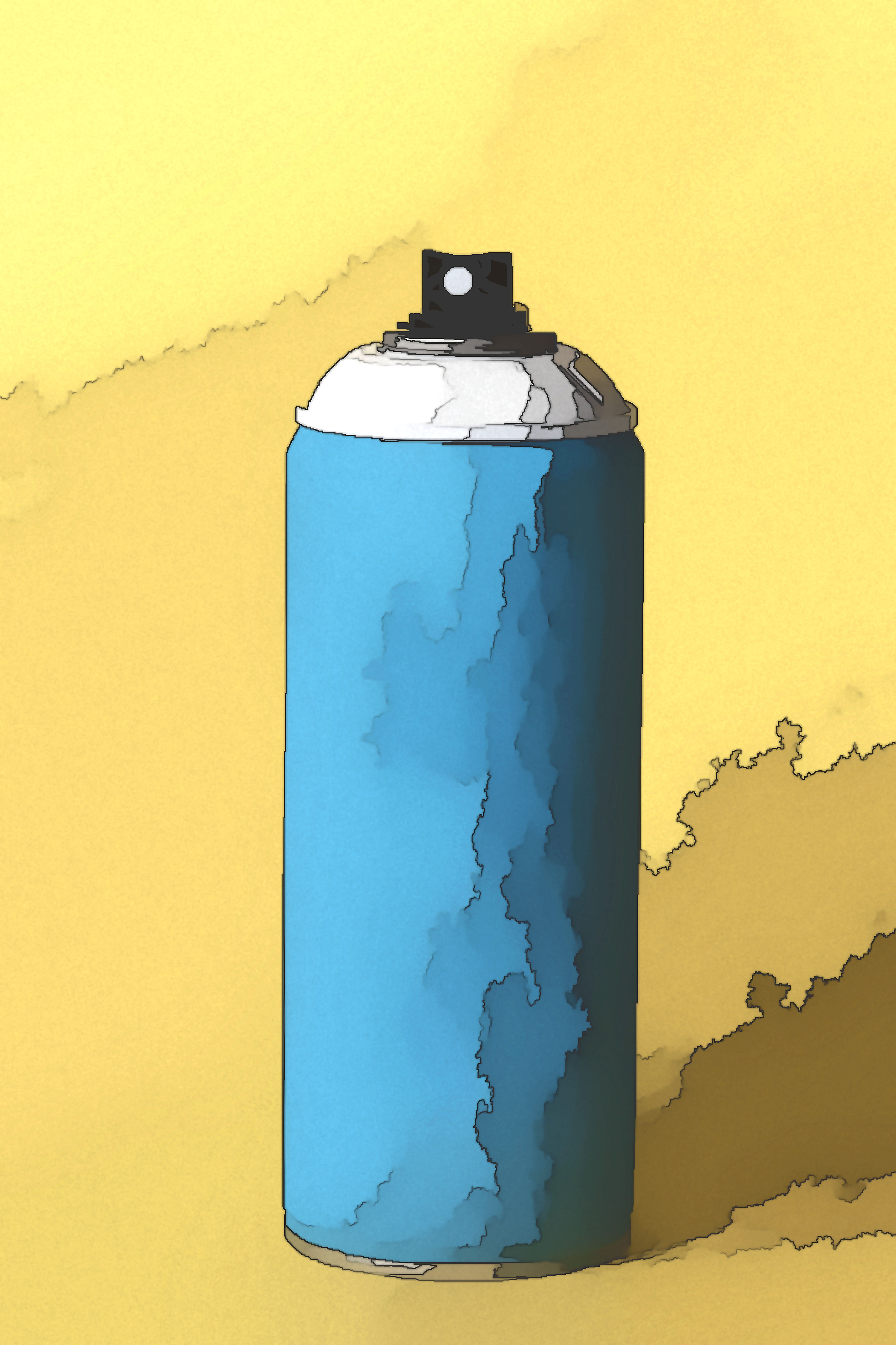 Random Effects - Blue Can - Watercolor