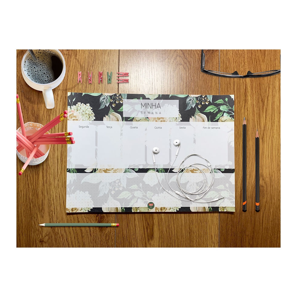 Bloco Minha Semana CREME&ROSE