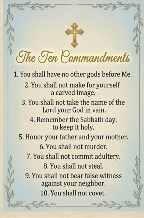 Thumbnail: Jesus Christ Religious Birthday Card Digital Template 10x7 Folded Ten Commandmen
