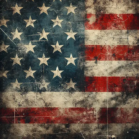 DALL·E 2024-10-15 16.43.18 - An American flag background with a distressed and weathered a