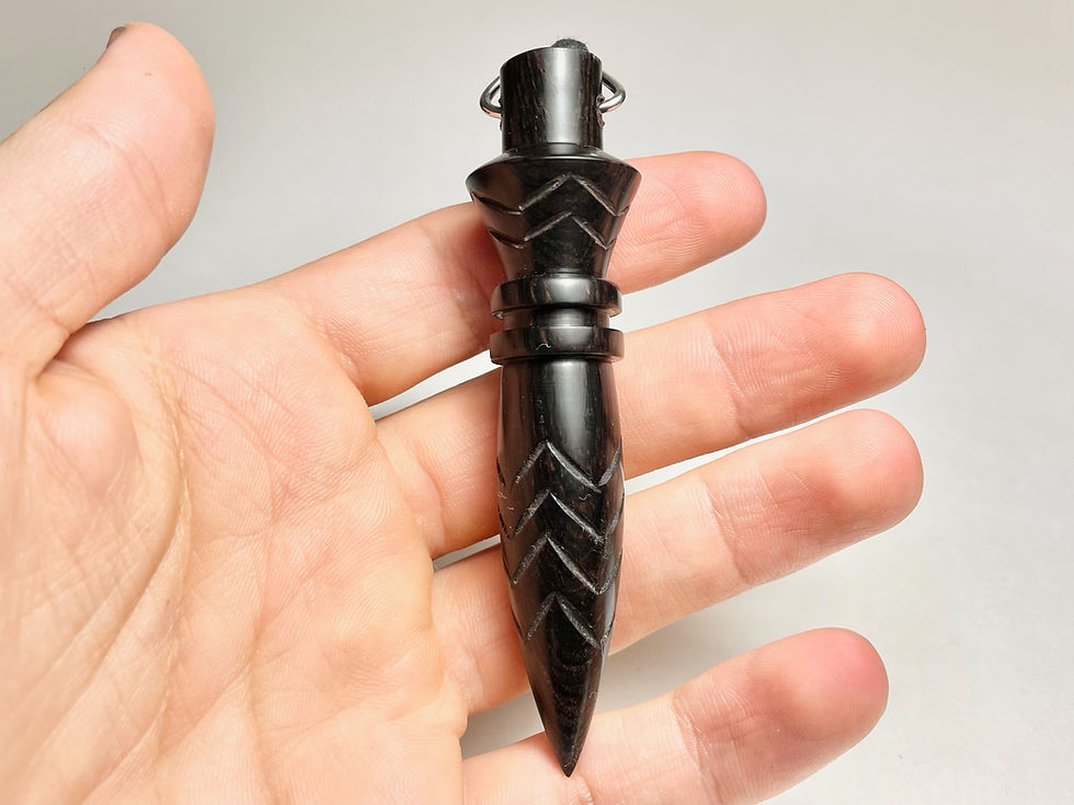 Thumbnail: Thoth pendulum in ebony wood - handcrafted Thoth.