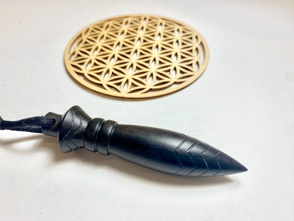 Miniature : Pendule Thot bois d'ébène - pendule Artisanal