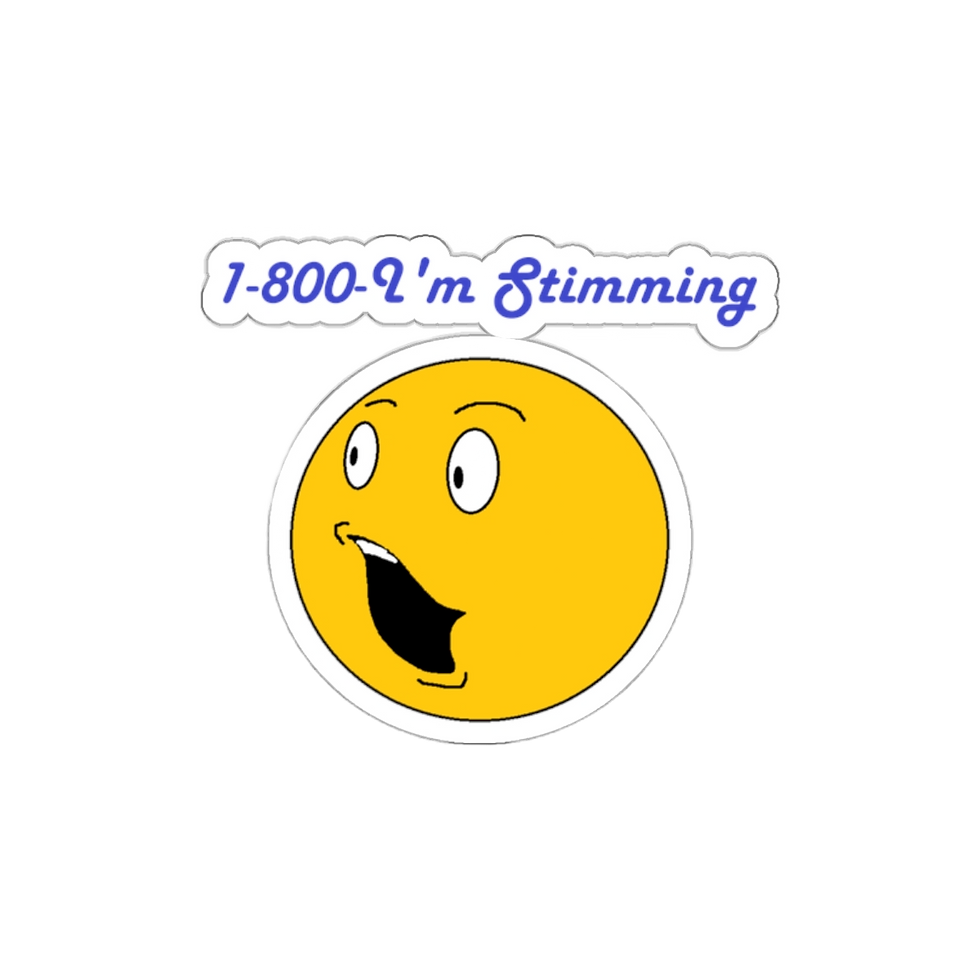 Thumbnail: 1-800-I'm Stimming Die-Cut Sticker | Yellow Surprised Face