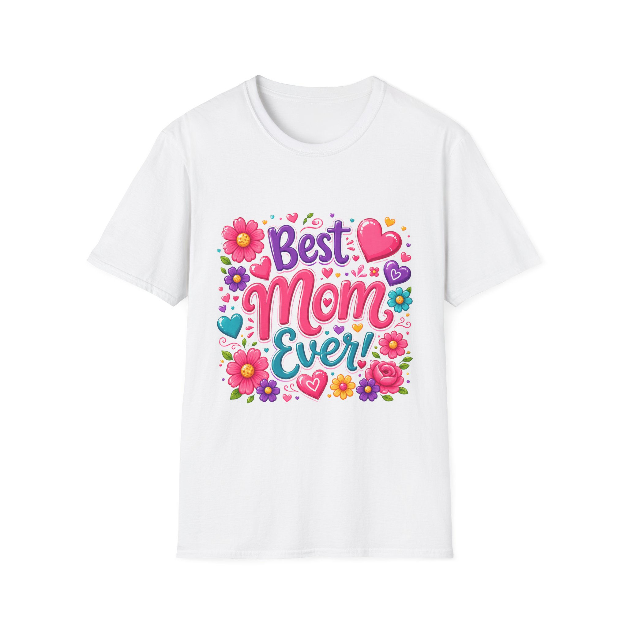 Best Mom Ever T-Shirt | Floral Hearts Mother's Day Tee