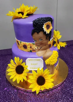 Sunflower Afro Baby Shower