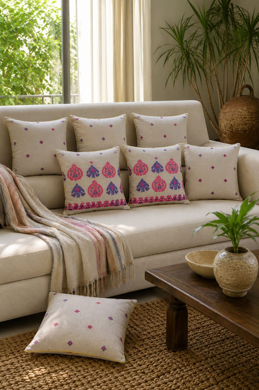 KingKhap & Gos Buta Design Cushion Cover Set (Pink)