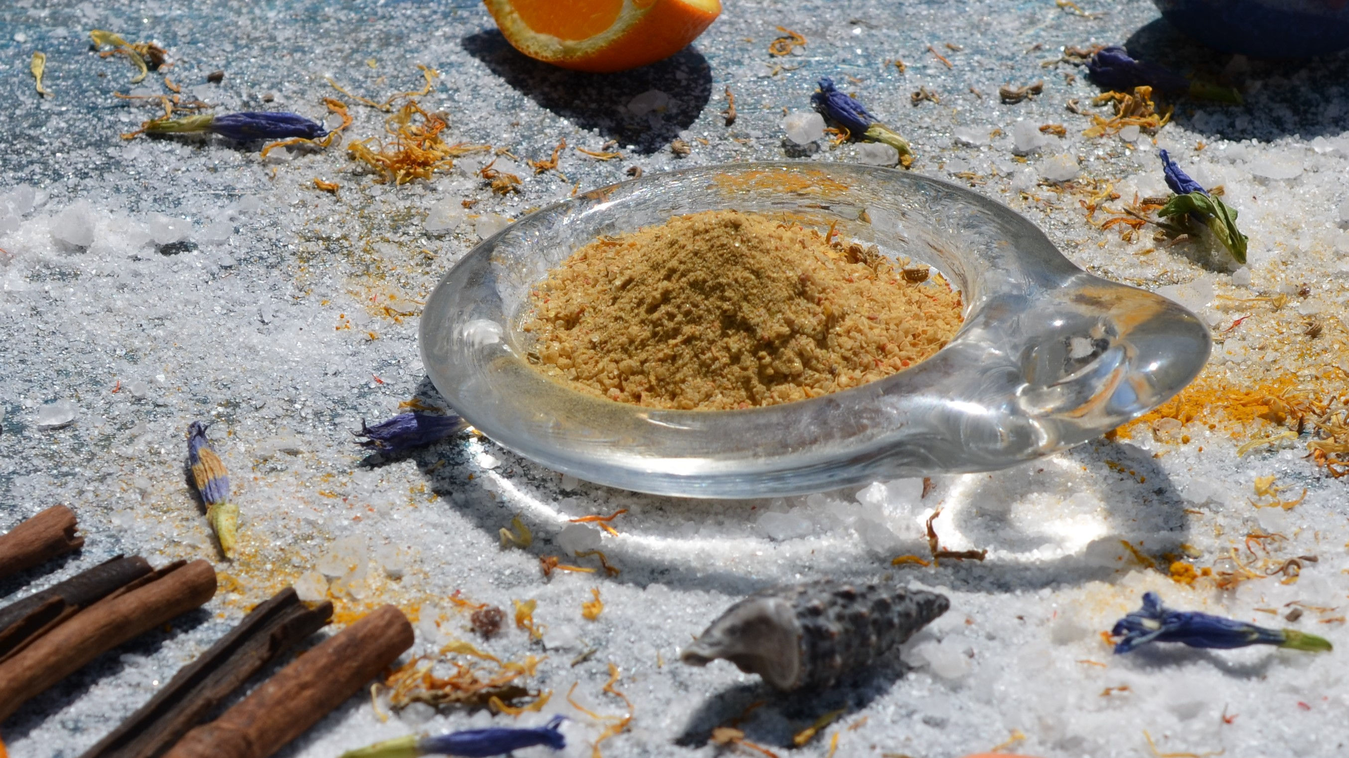 Sun's Supa Soup - Spicy Indian Fusion with herbal petals in Orange