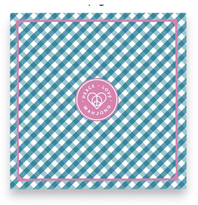 Peace Love Mahjong - Gingham Blue