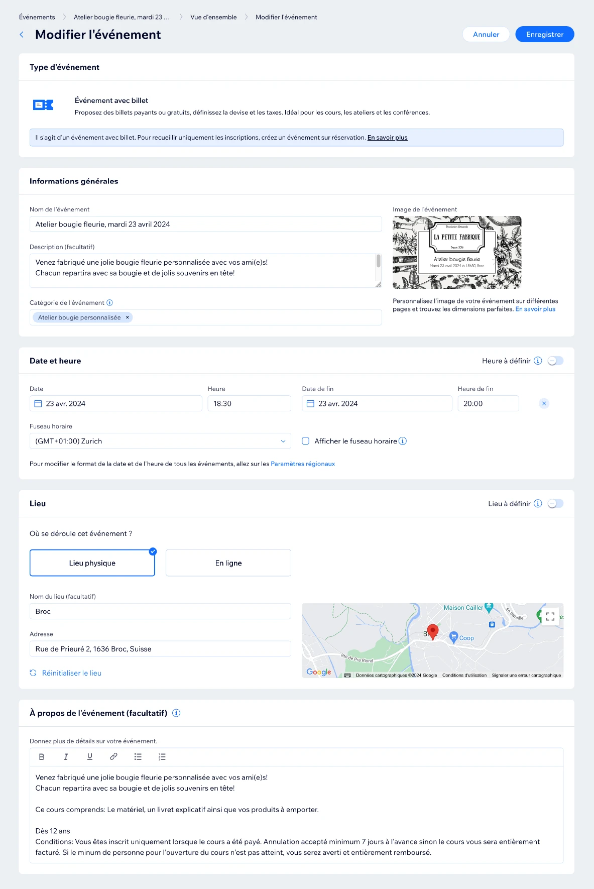 Gestion des ateliers proposé par La Petite Fabrique