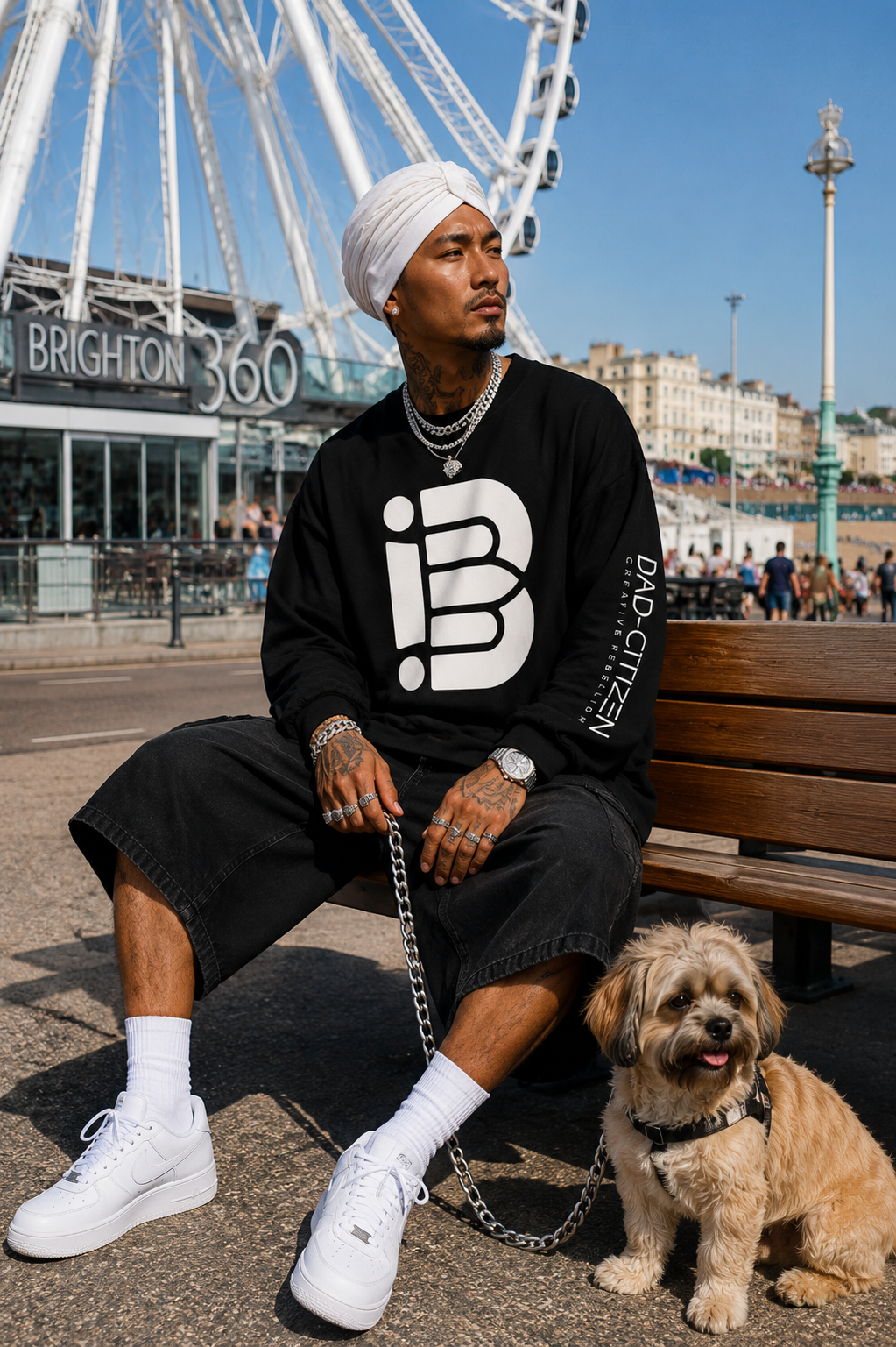BAD-CITIZEN-White logo long sleeved tee-Black
