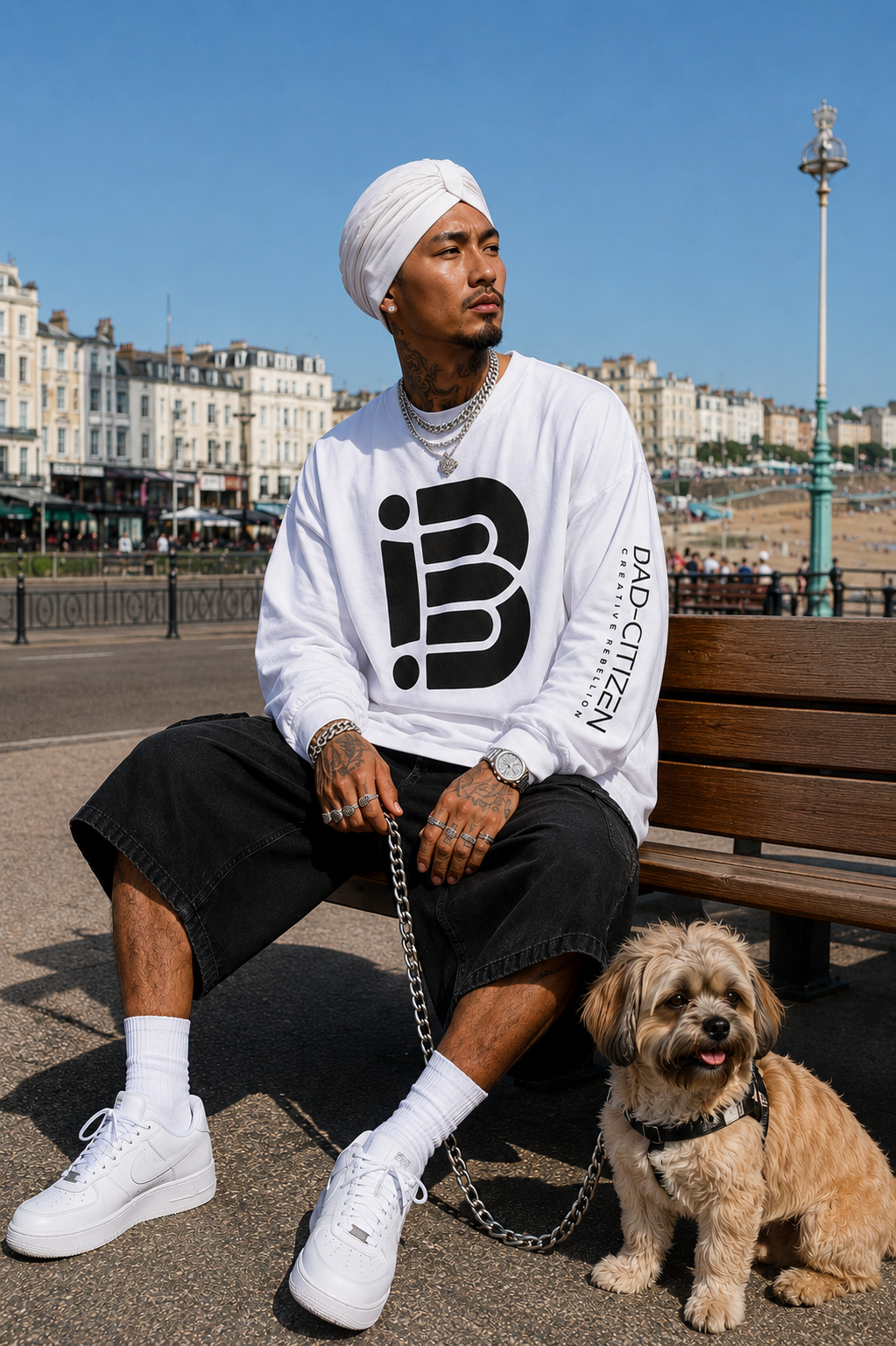 BAD-CITIZEN-Black logo longsleeved tee-White