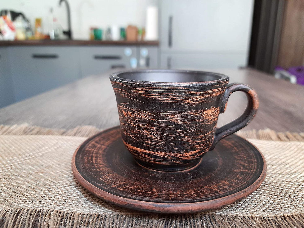 Thumbnail: Set of 2 Clay Handmade Coffee Mugs