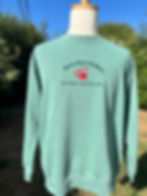 Thumbnail: Mannequin wearing green sweatshirt with red phone embroidery