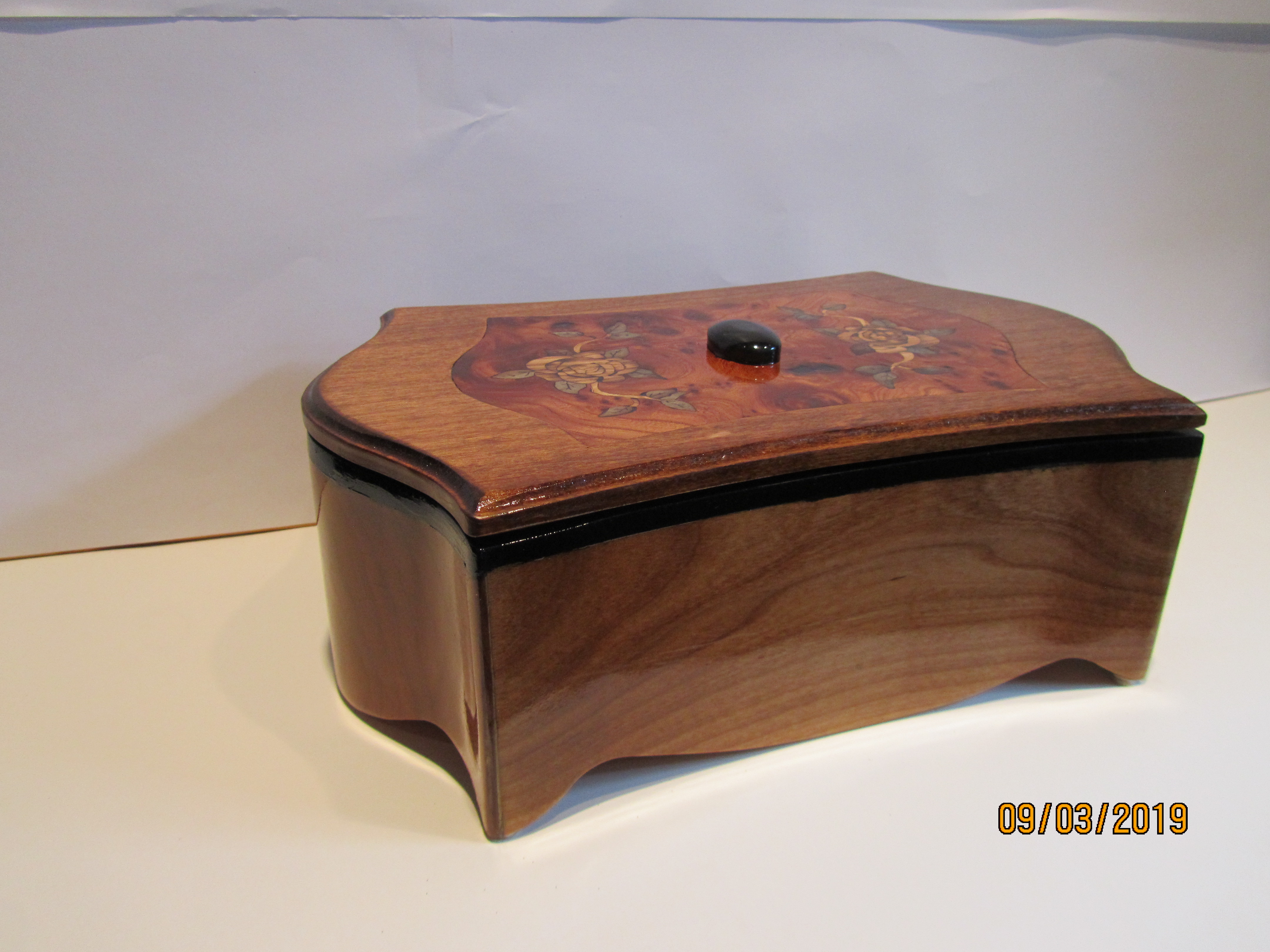 PB#255 French Marquetry 3 Tiers Burl