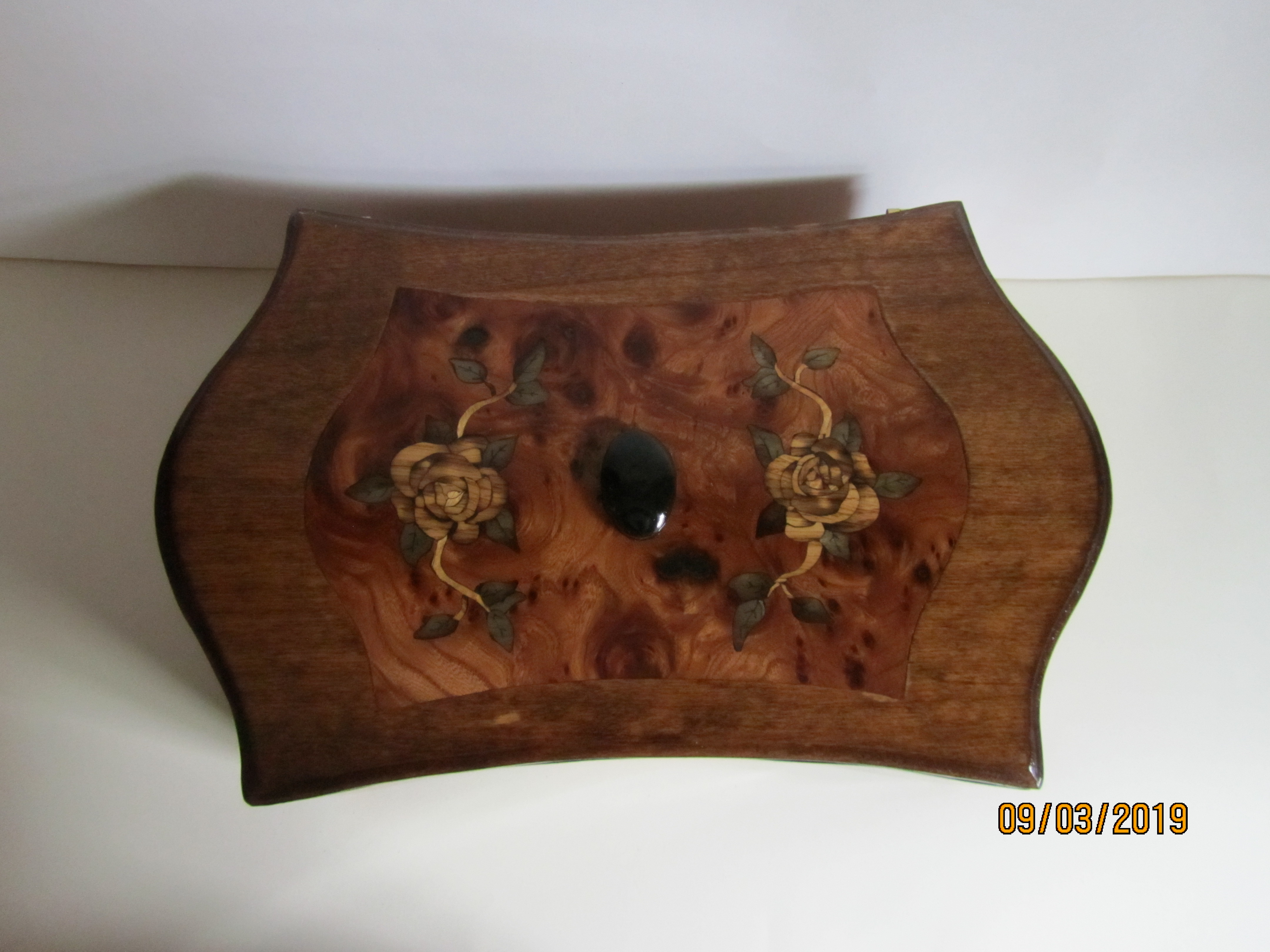 PB#255 French Marquetry 3 Tiers Burl