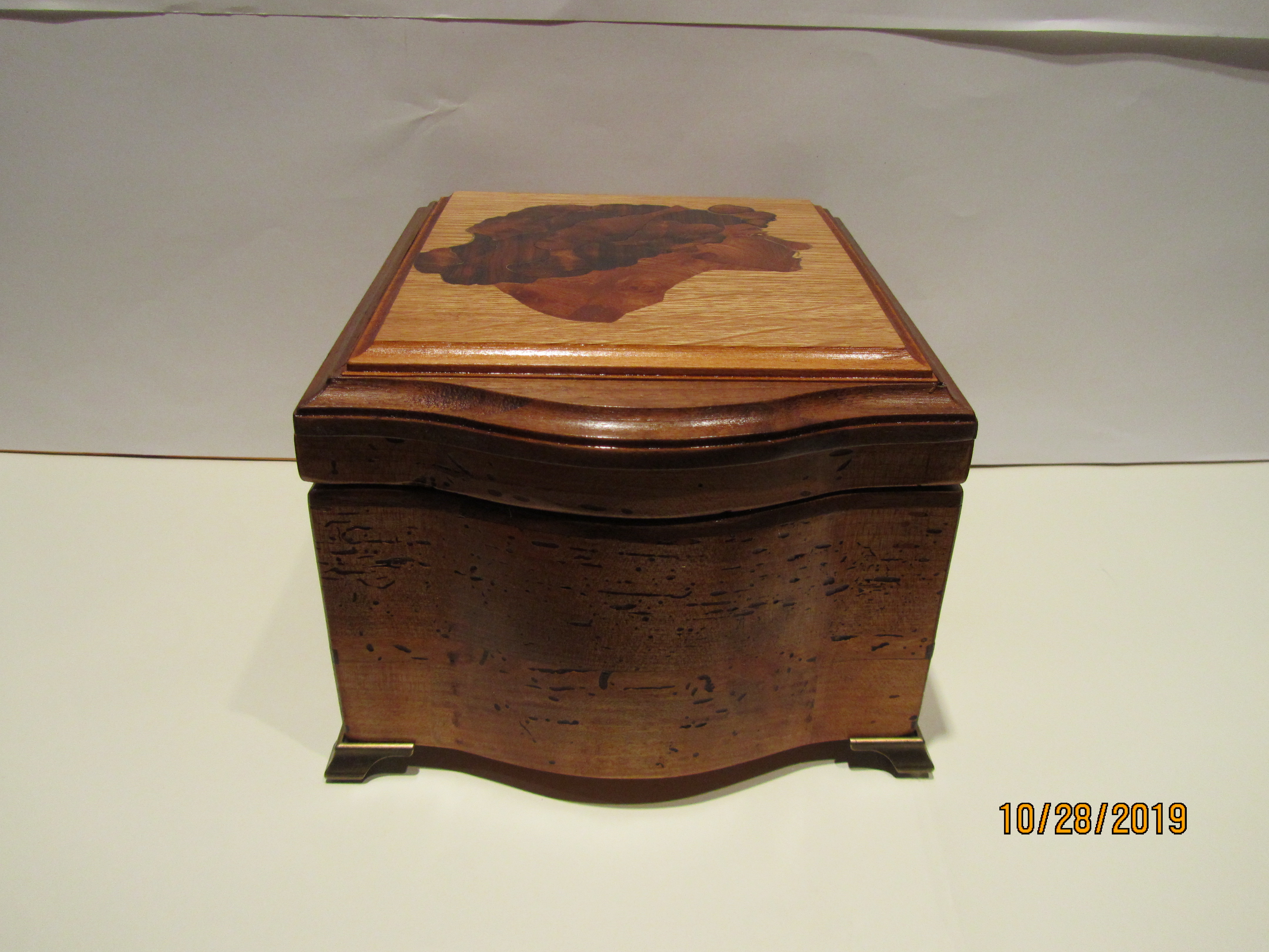 PB#263 French Marquetry Inlay Black Face $195